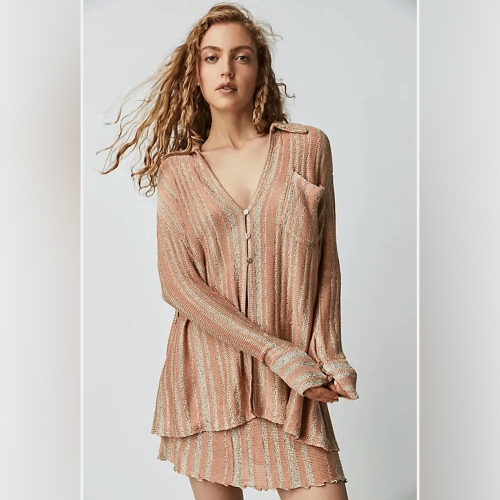 NWT Free People Beach Bash Sweater Set - Sand Combo - Size xs
